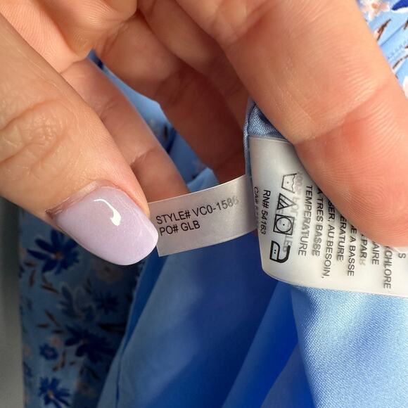 Vince Camuto Women’s Key-hole Color Blocked Floral Halter Dress Size 8P - Picture 8 of 11